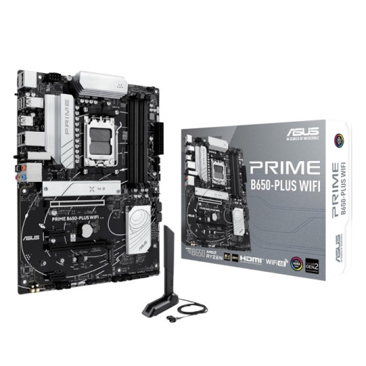 ASUS Prime B650-PLUS WiFi AMD B650 AM5 Ryzen™ Desktop 9000 8000 & 7000 ATX Motherboard, DDR5, PCIe 5.0 M.2, 2.5Gb LAN, WiFi 6E, HDMI™, SATA 6 Gbps, USB Type-C®, BIOS Flashback™, Thunderbolt™ 4 Header